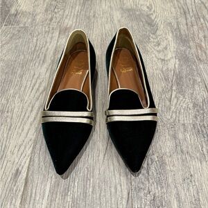 Malone Souliers green velvet Hermione loafers